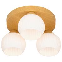LAMPA SUFITOWA LUZERN - kolor dębowy/biały, Trend, metal/szkło (40/18cm) - Novel