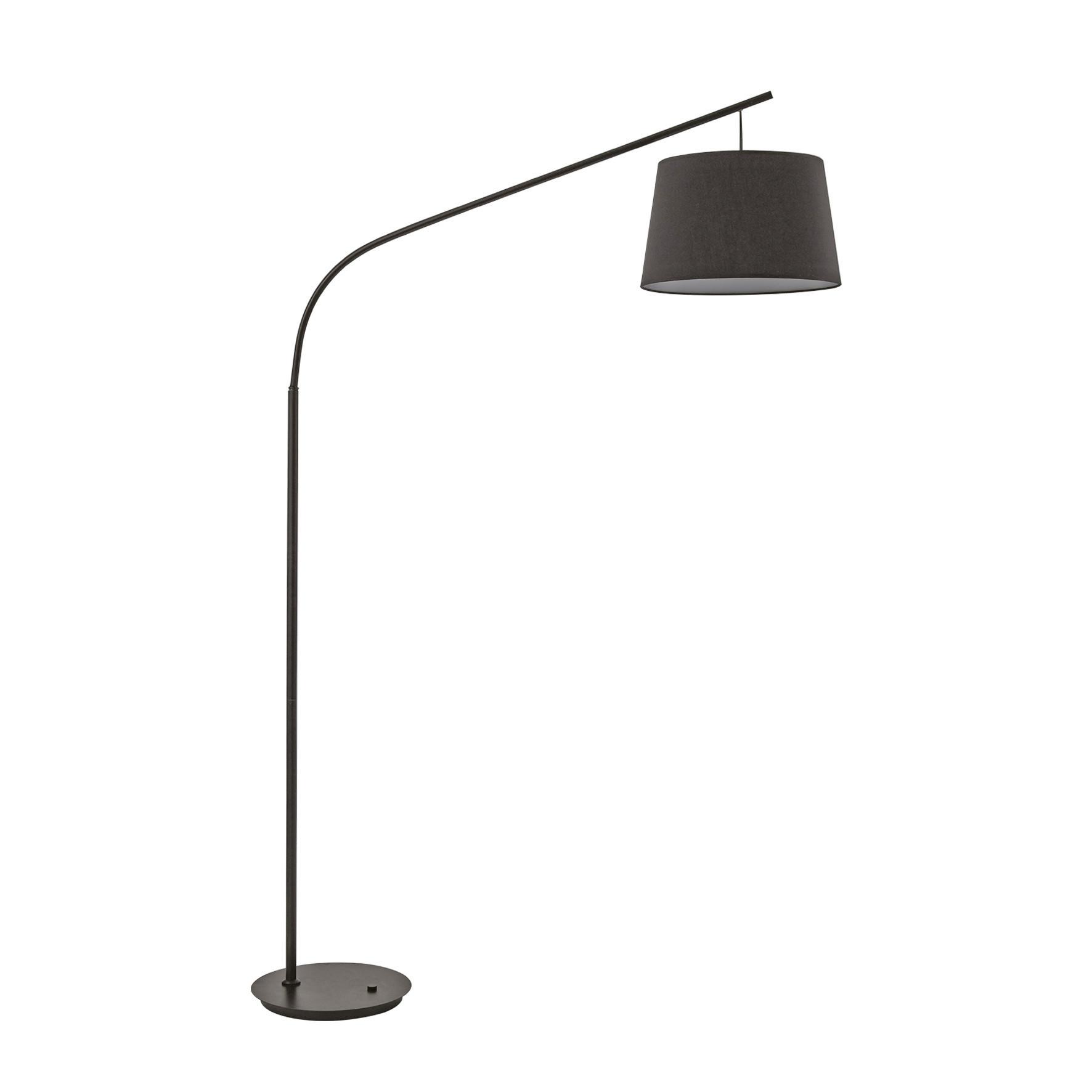 Bogenleuchte Daddy Schwarz max. 8 Watt - Schwarz, KONVENTIONELL, Textil/Metall (118/40/197cm) - Ideal Lux