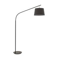Bogenleuchte Daddy Schwarz max. 8 Watt - Schwarz, KONVENTIONELL, Textil/Metall (118/40/197cm) - Ideal Lux