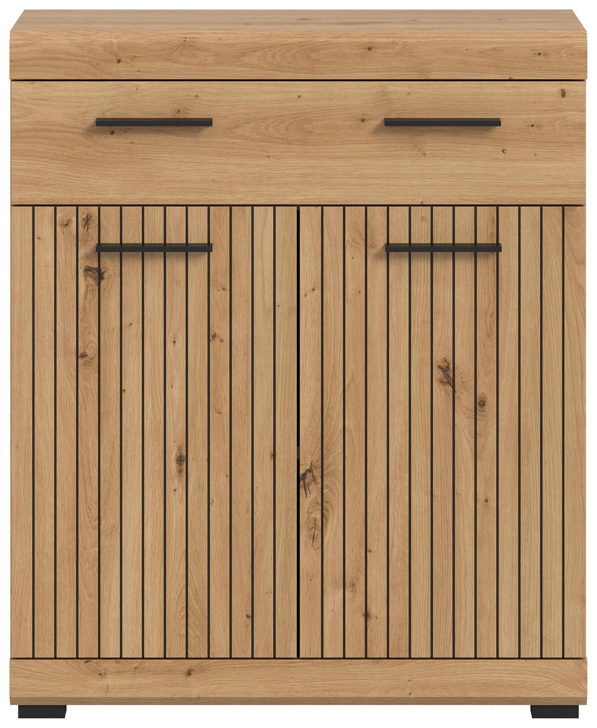Midischrank Scout Eiche Artisan - Schwarz/Eiche Artisan, Trend, Holzwerkstoff/Kunststoff (74/88/31cm) - MID.YOU
