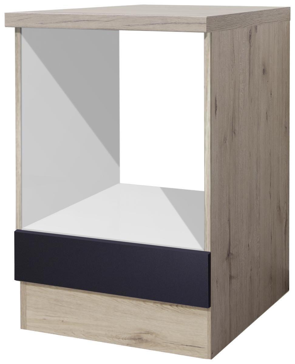 Herdumbauschrank Anthrazit/Eiche - Eichefarben/Anthrazit, MODERN, Holzwerkstoff (60/86/60cm) - FlexWell