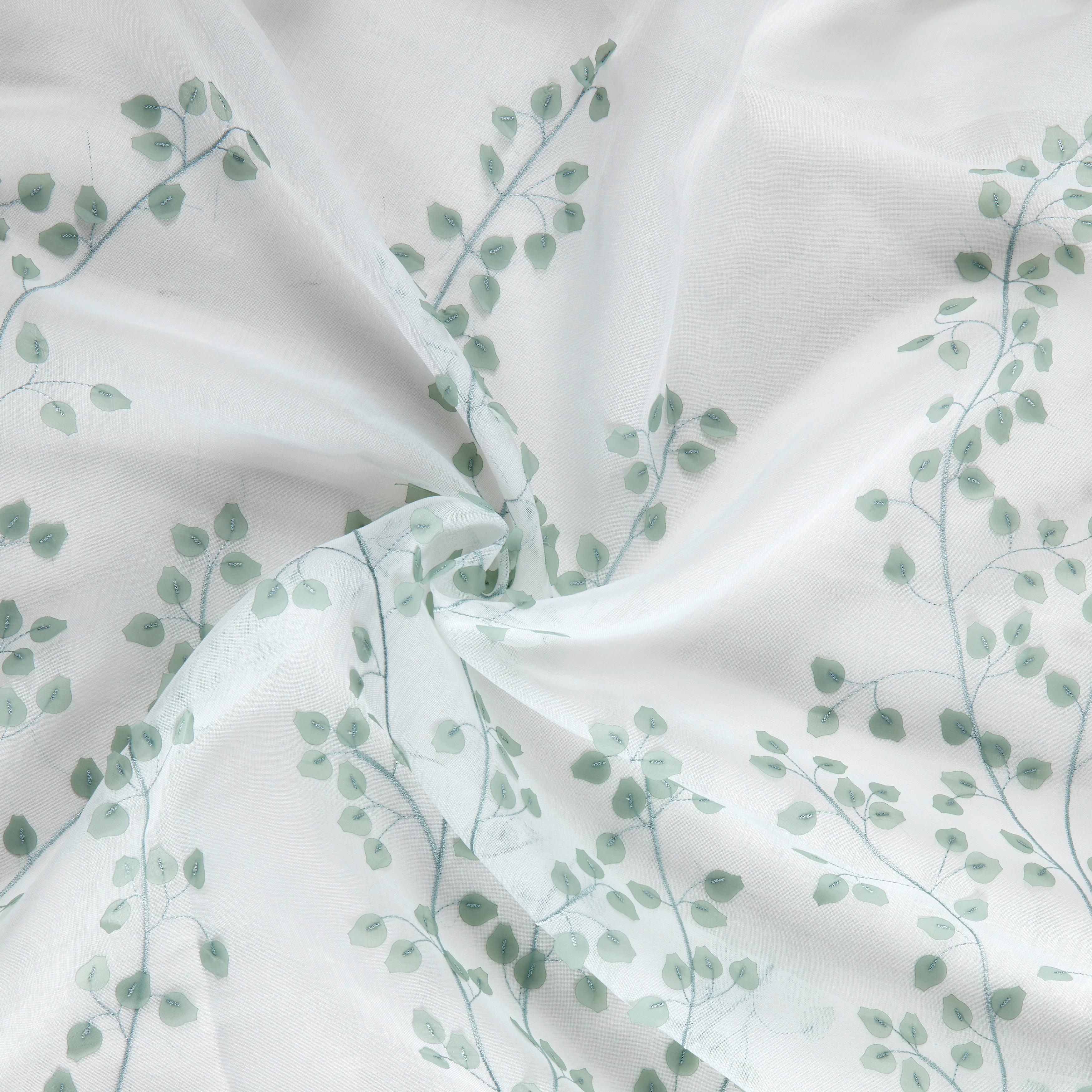 Končana Zavesa Livie - bela/svetlo zelena, Basics, tekstil (135/245cm) - Premium Living