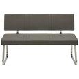 Sitzbank Grau/Chromfarben - Chromfarben/Grau, MODERN, Textil/Metall (140/84,5/57cm) - Mömax modern living Sitzbank Grau/Chromfarben - Chromfarben/Grau, MODERN, Textil/Metall (140/84,5/57cm) - Mömax modern living