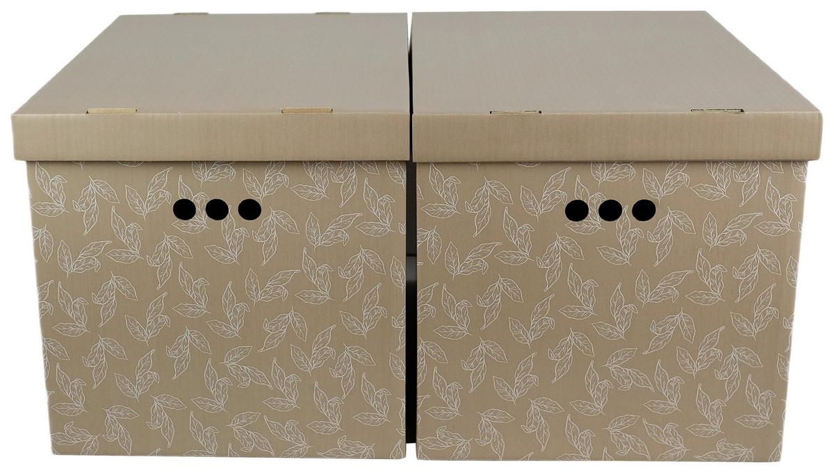 Box mit Deckel Jimmy, 2 Stk. - Weiss/Rosa, Karton (44,3/33,5/32,5cm) - Mömax