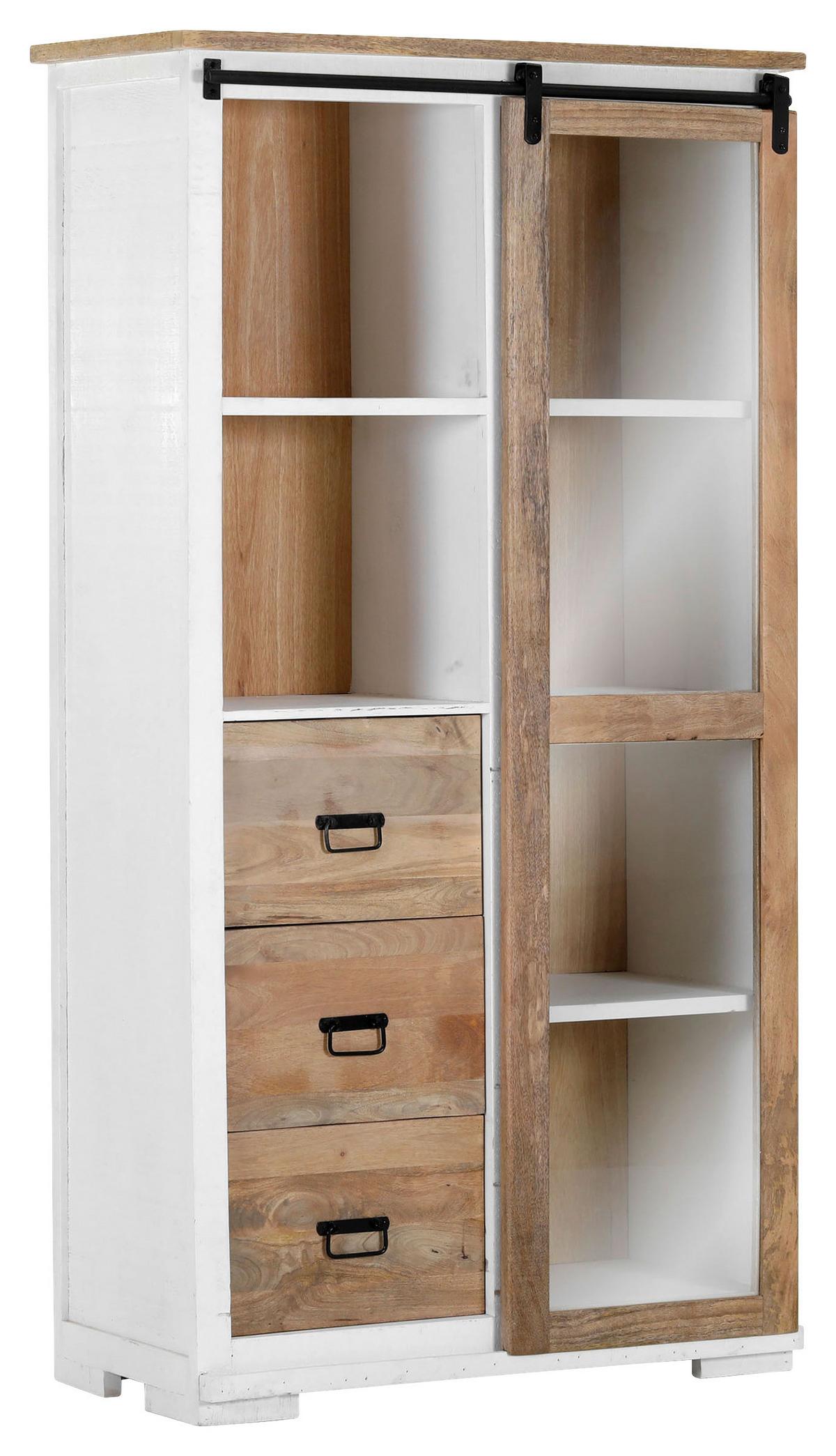 WITRYNA DOCK 03 - kolor naturalny/czarny, Lifestyle, metal/drewno (100/190/45cm) - Landscape