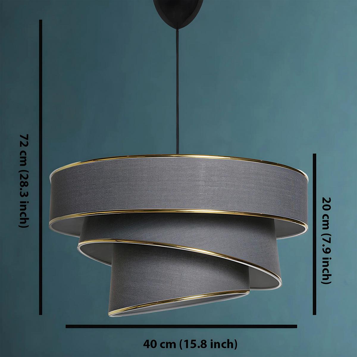 LAMPA WISZĄCA COUPER - antracytowy/kolor złoty, Design, tworzywo sztuczne/metal (40/72cm) - P & B