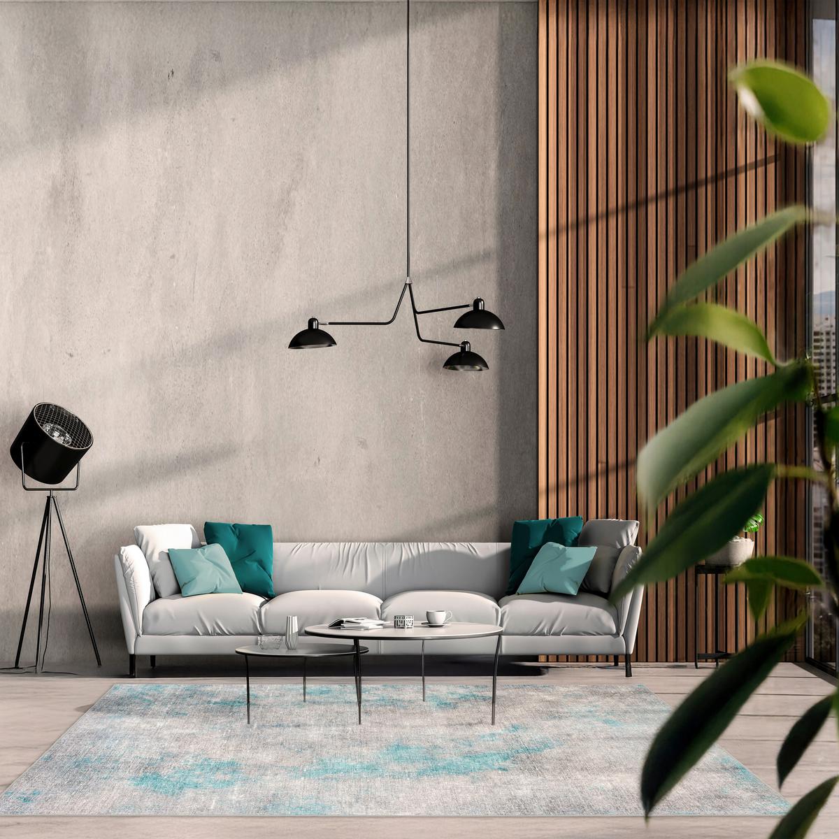 DYWAN VINTAGE ONIS ONDEA-TREND8107 - turkusowy/jasnoszary, Design, tkanina (200/290cm) - Lindorug