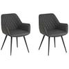 STUHL-SET COSE - Anthrazit/Schwarz, KONVENTIONELL, Textil/Metall (62/83/60cm) - MID.YOU