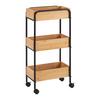 RULLVAGN VICKY -SB- - svart/naturfärgad, Modern, metall/plast (40/81,5/23cm) - Mömax