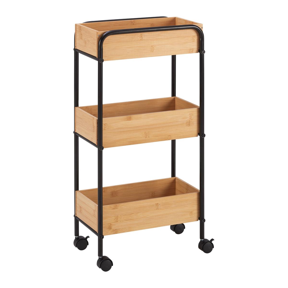 Allzweckwagen Vicky Naturfarben/Schwarz - Schwarz/Naturfarben, MODERN, Naturmaterialien/Kunststoff (40/81,5/23cm) - Mömax