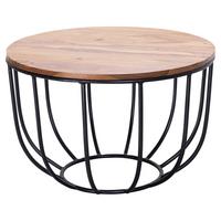 Klubska Miza Wl5.677 - črna/barve indijskega rožnega lesa, Design, kovina/les (60/60/39cm) - MID.YOU