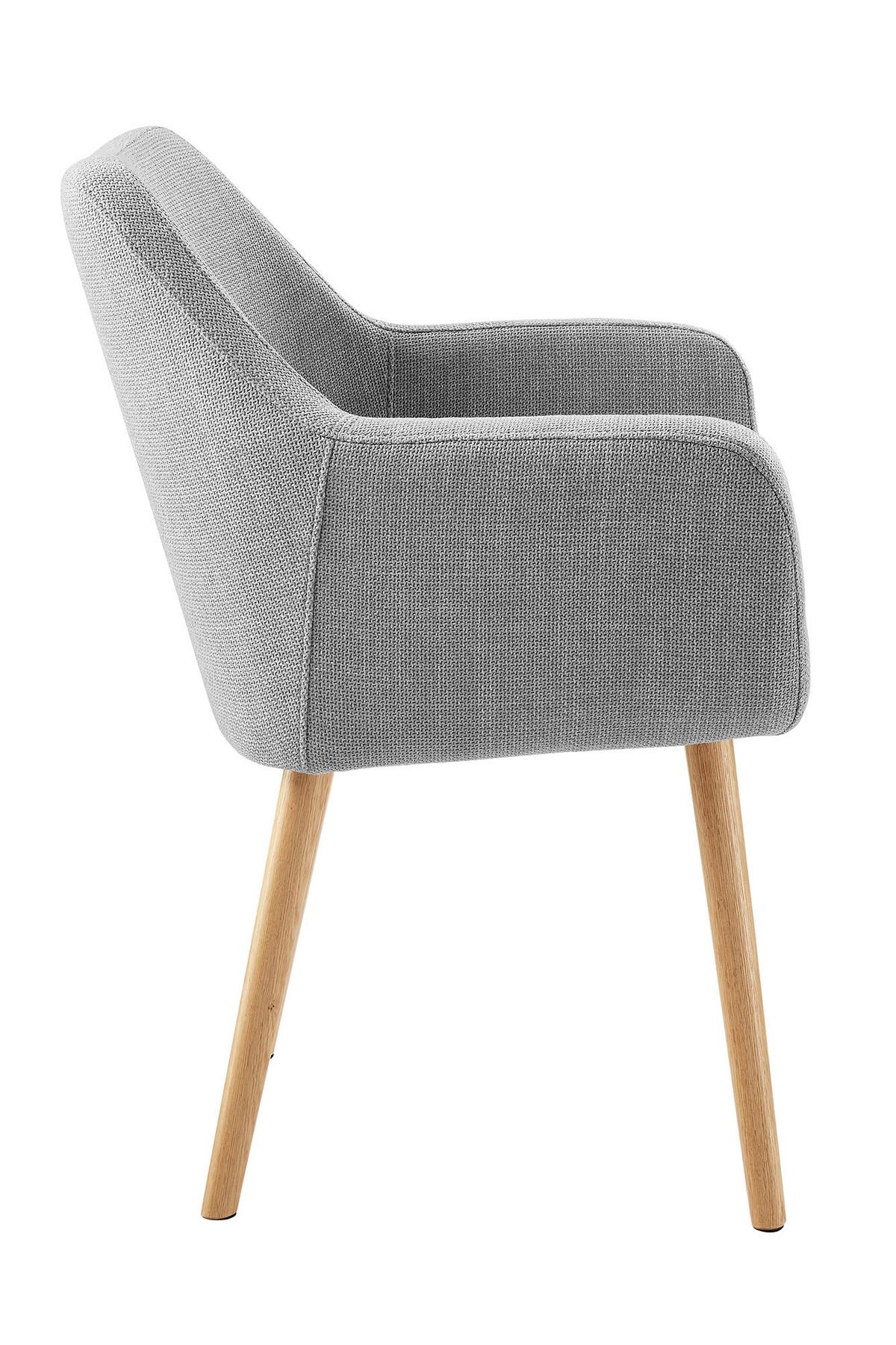 Naslanjač Holz, Svetlo Siva - naravne barve/svetlo siva, Moderno, tekstil/les (62/84/60cm) - Livetastic