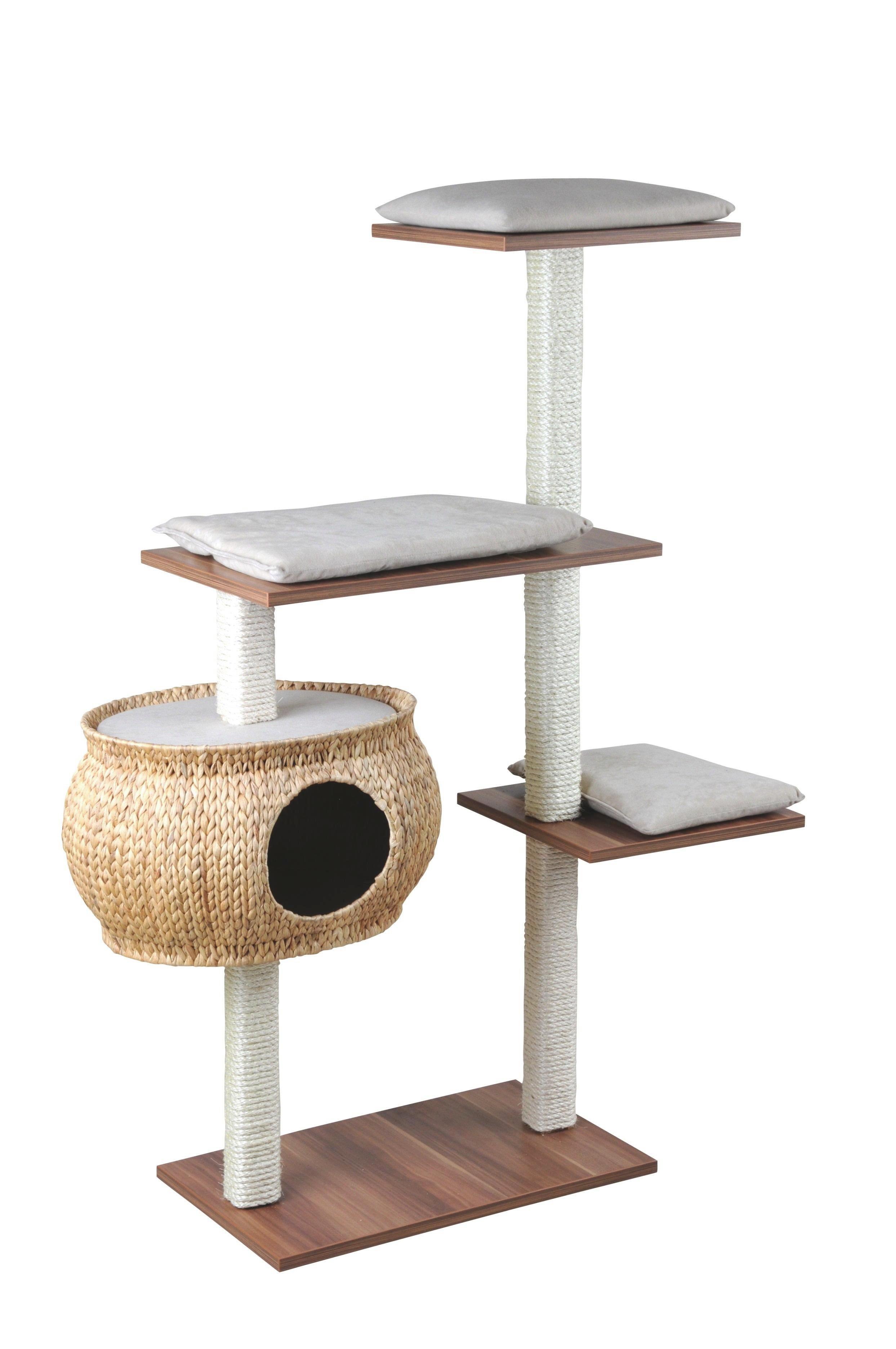 Kratzbaum mit 4 Plattformen - Sandfarben/Braun, Basics, Holz/Holzwerkstoff (36/115/130cm)