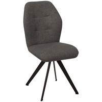 Stuhl in Dunkelgrau - Dunkelgrau/Schwarz, Modern, Textil/Metall (48/96,5/63cm) - Premium Living