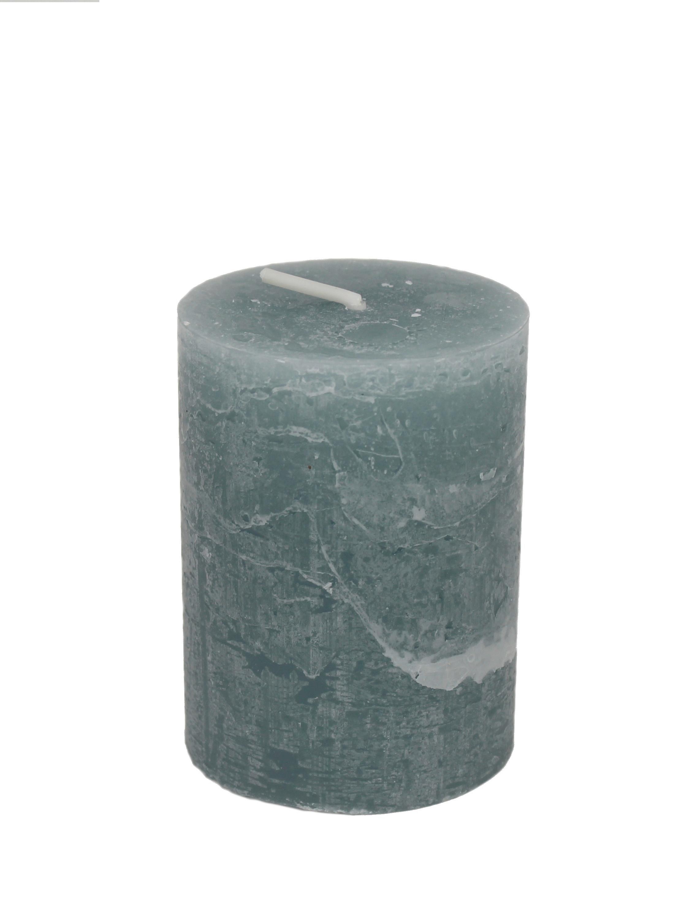 Stumpenkerze Lia Grau - Pastellblau, MODERN (6.8/9cm) - Premium Living