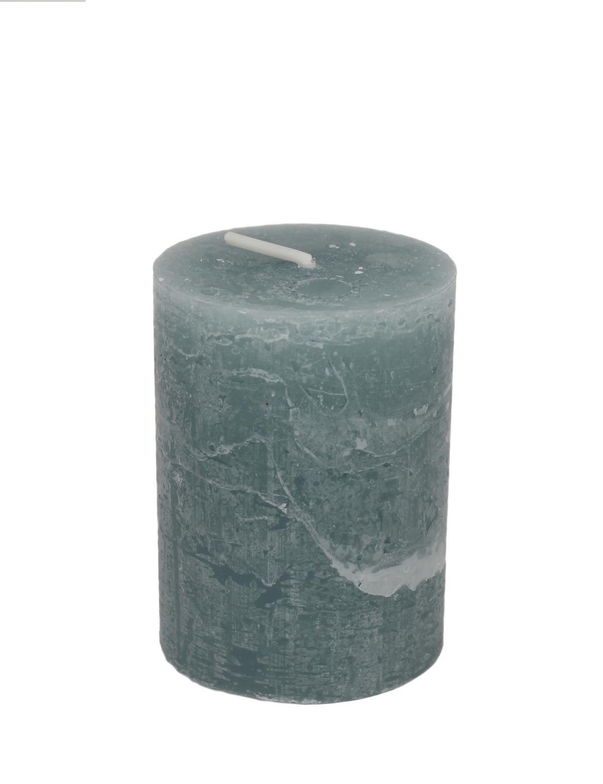 Lumânare coloană Lia - albastru pastel, Modern, materiale naturale/textil (6.8/9cm) - Premium Living