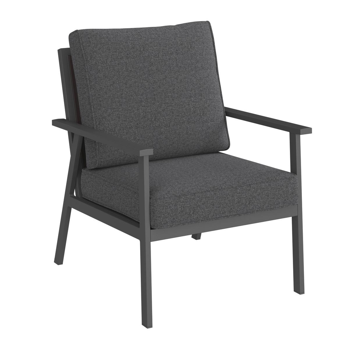 Lounge Garnitura Genua, Črna, Antracit, 4-Delno - črna/antracit, Moderno, kovina/steklo - Beldano