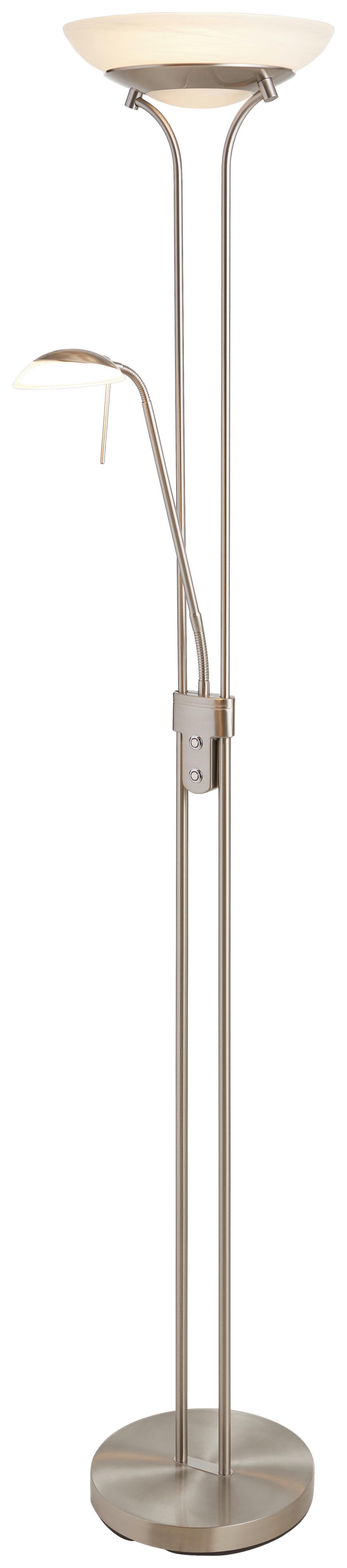 LAMPA STOJĄCA LED 40075 POOL - biały/kolor niklowy, Design, metal/szkło (32/182cm) - Fischer & Honsel