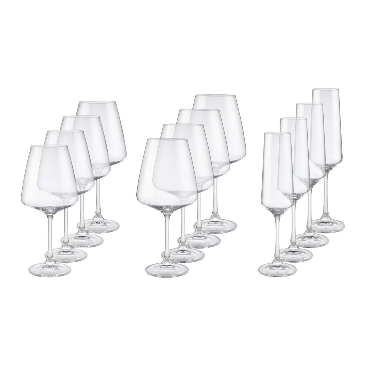 Gläserset Leonardo, 12 teilig - Transparent, KONVENTIONELL, Glas (57,10/25,20/22,30cm) - Leonardo