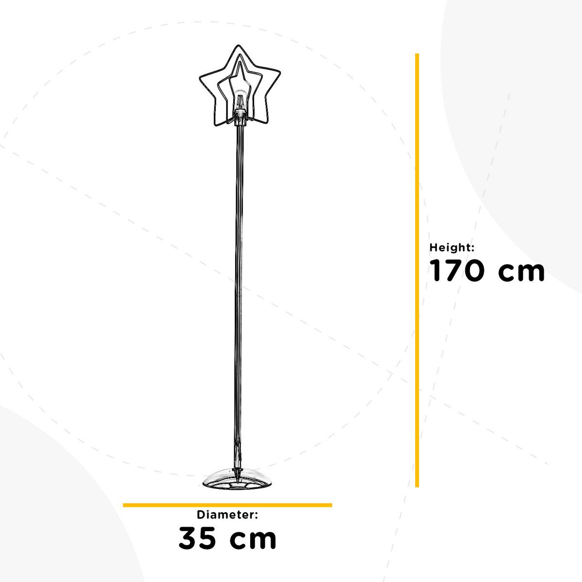 Stehleuchte Estrella Chromfarben max. 22 Watt - Chromfarben, Design, Metall (35/170cm)