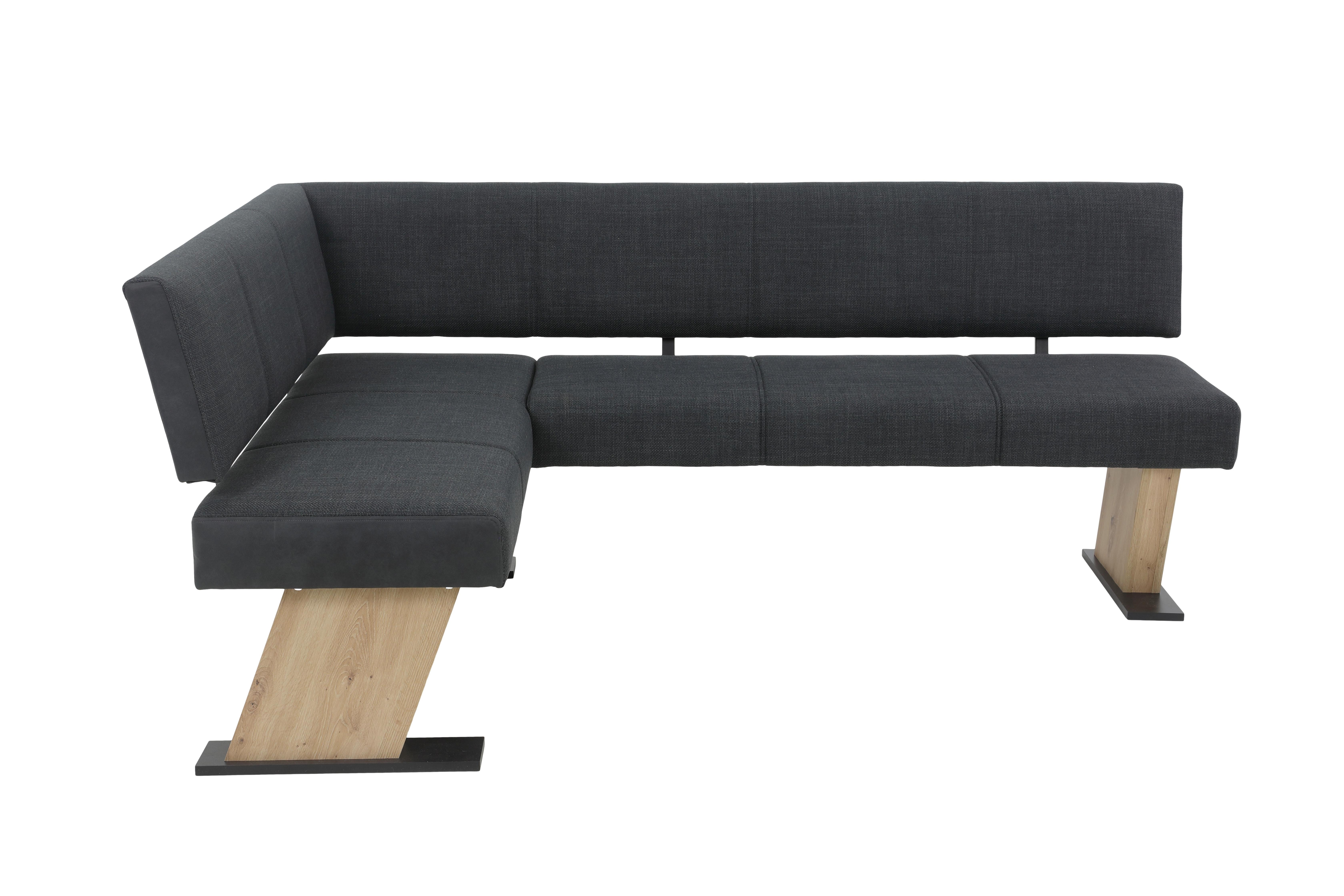 ECKBANK LYON REB - Anthrazit/Eiche Artisan, MODERN, Holzwerkstoff/Textil (210/87cm) - P & B