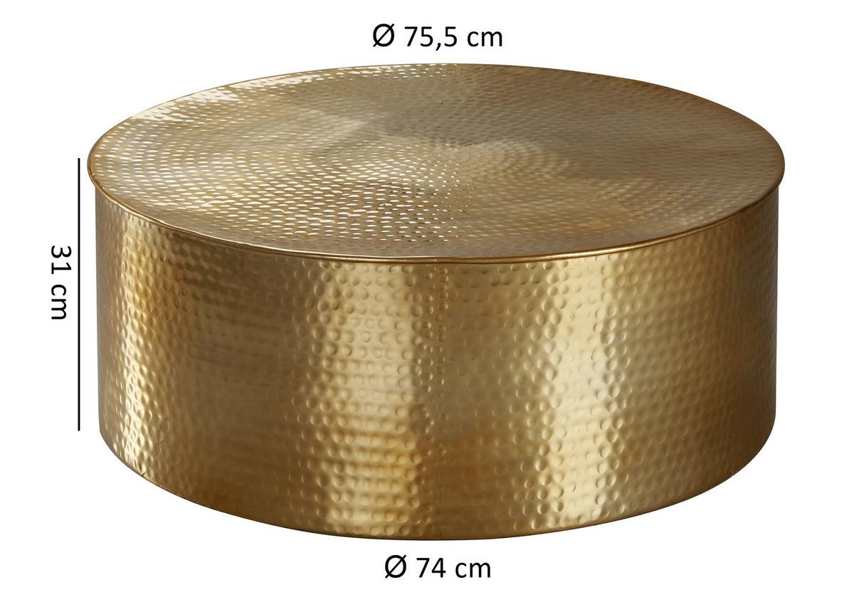 Klubska Miza Rahi - zlate barve, Trendi, kovina (75/75/31cm) - MID.YOU