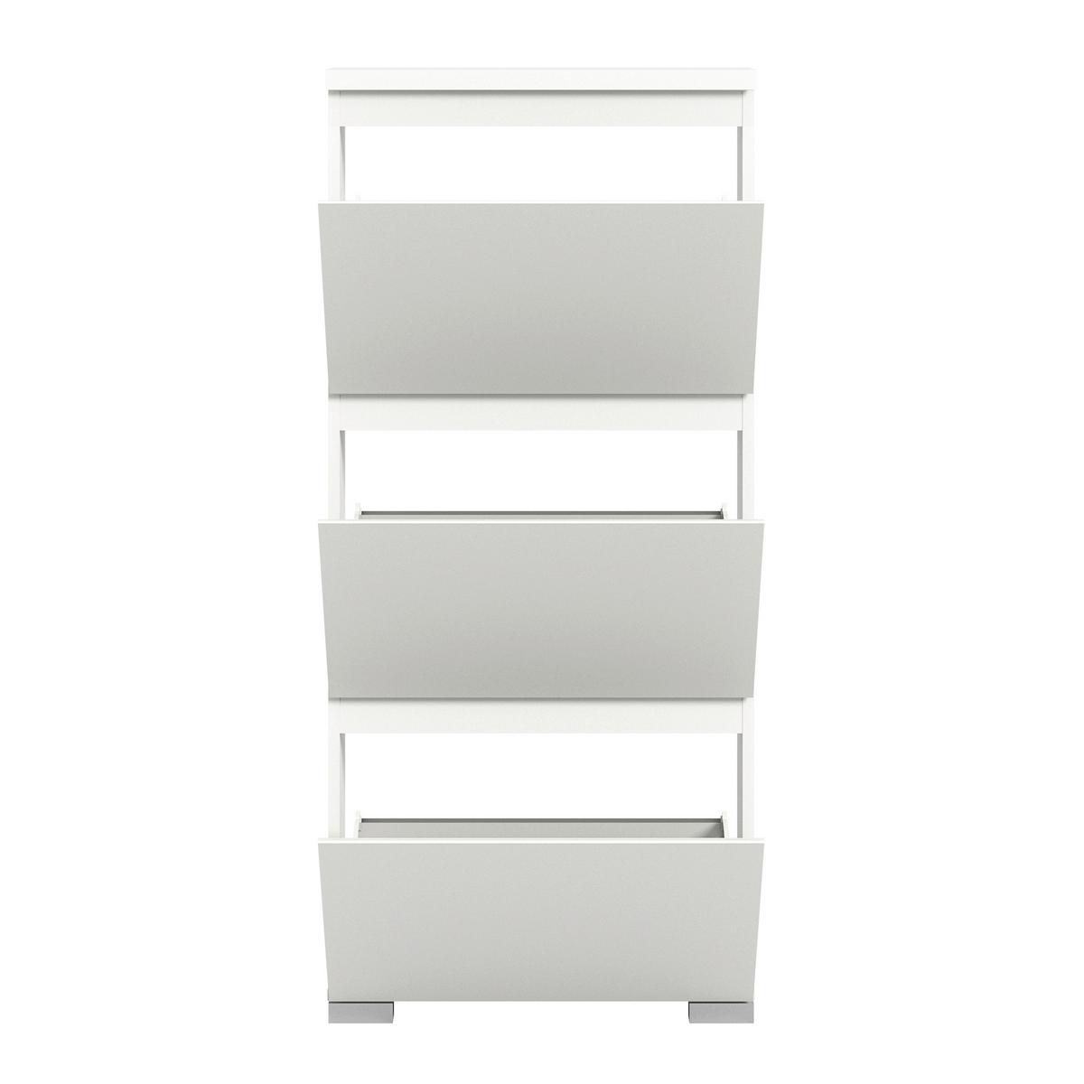Omara Za Čevlje Shoelove, Bela - srebrne barve/bela, Moderno, leseni material (60/133/18cm) - Mömax