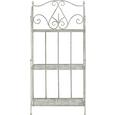 Gartenregal Francine - Weiß/Grau, MODERN, Metall (60/126/28cm) - MODERN LIVING