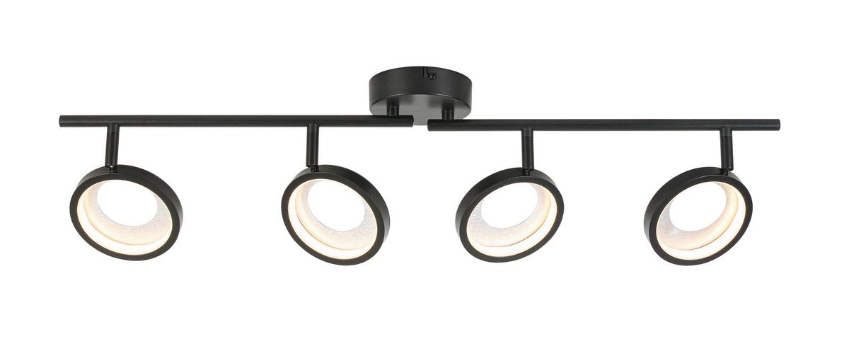 LAMPA REFLEKTOROWA LED GRANADA *SBN* - czarny/kolor aluminiowy, Basics, tworzywo sztuczne/metal (83/12/19cm) - Novel