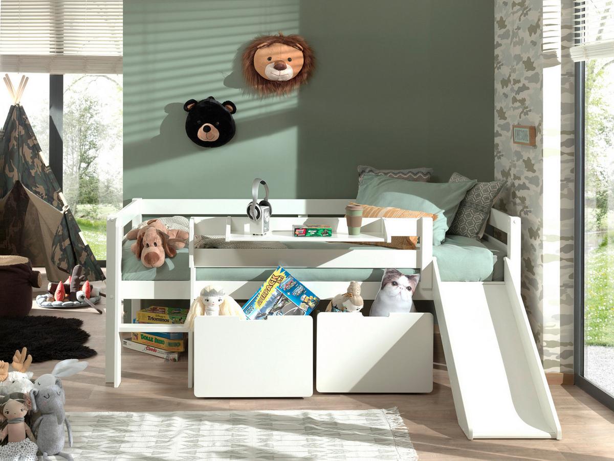 Spielbett Pino Weiß mit Stauraum - Weiß, MODERN, Holz/Holzwerkstoff (90/200cm) - Vipack