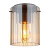 Deckenleuchte Tulivar Bernsteinfarben max. 40 Watt - Dunkelgrau/Bernsteinfarben, Basics, Glas/Metall (18/23cm) - Globo