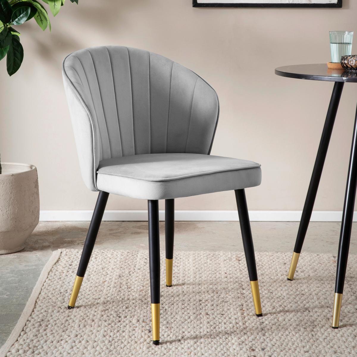 SET DE CHAISES WL6.950 - gris/noir, Design, textile/métal (55/83/53cm) - MID.YOU