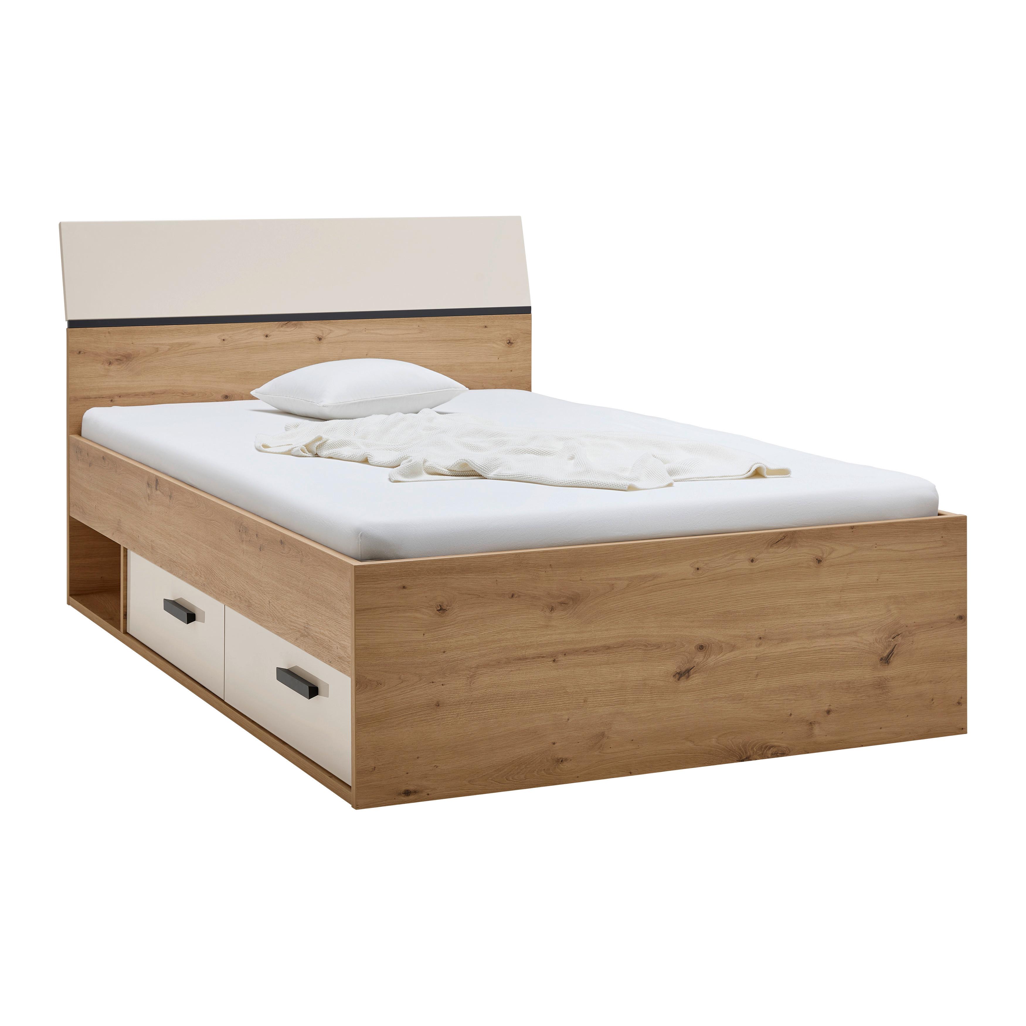 SÄNG MED FÖRVARING CASA MIA - ek Artisan/kashmir, Klassisk, trämaterial (120/200cm) - Mömax