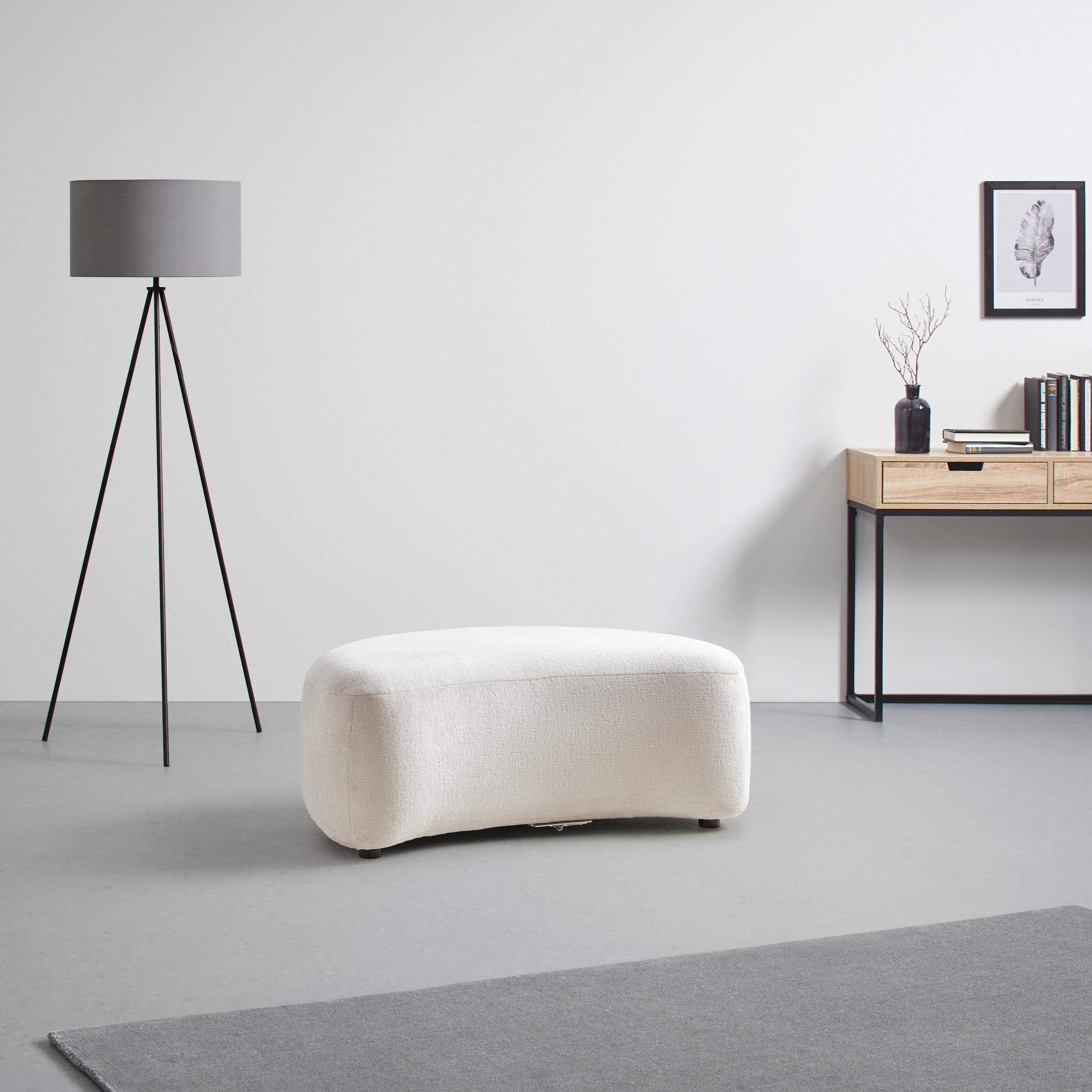 Hocker Leonas in Beige - Beige/Schwarz, Modern, Kunststoff/Textil (102/42/66cm) - Premium Living