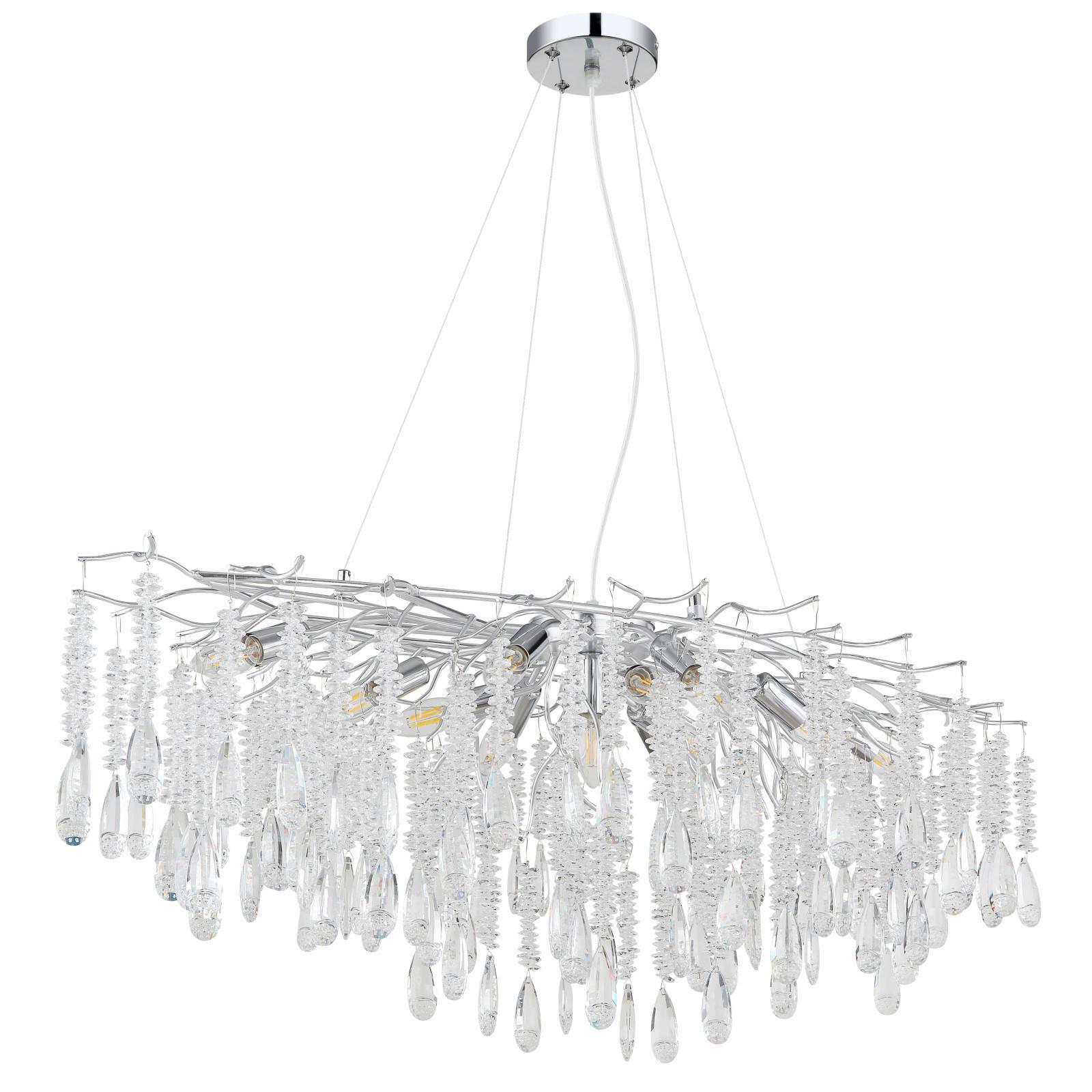 Viseća Svjetiljka Kinga - srebrne boje/prozirno, Konvencionalno, staklo/metal (120/50/120cm) - Globo