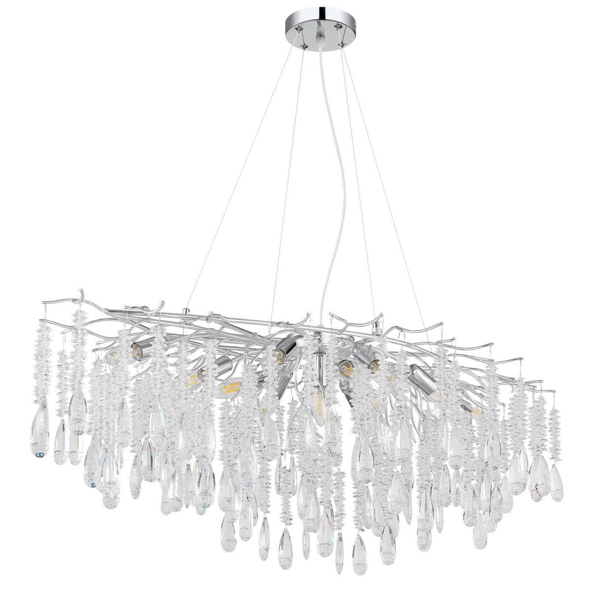 Viseća Svjetiljka Kinga - srebrne boje/prozirno, Konvencionalno, staklo/metal (120/50/120cm) - Globo