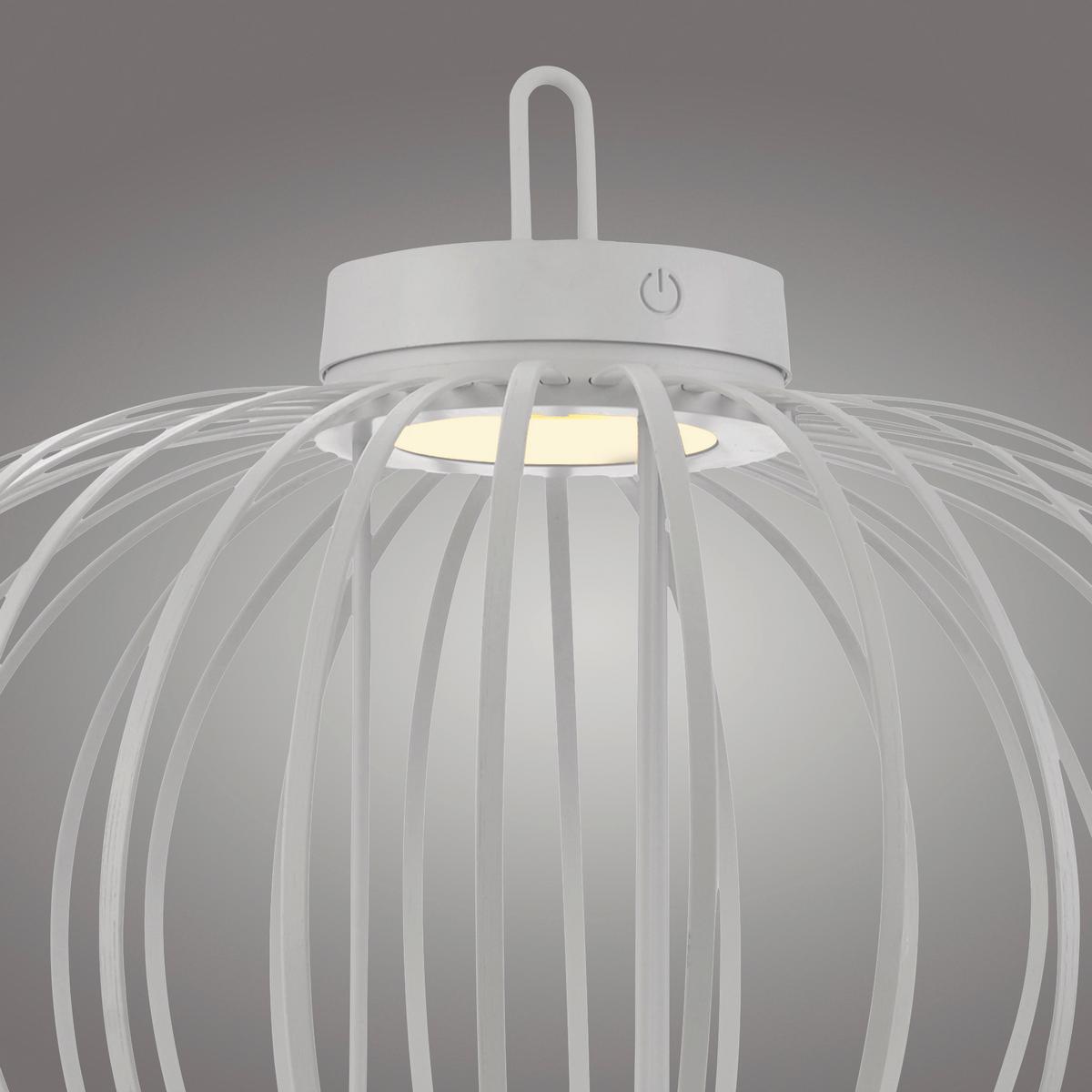 Akku-Tischleuchte Akuba Weiß max. 1,5 Watt - Weiß, Basics, Holz/Kunststoff (46/46/37cm)