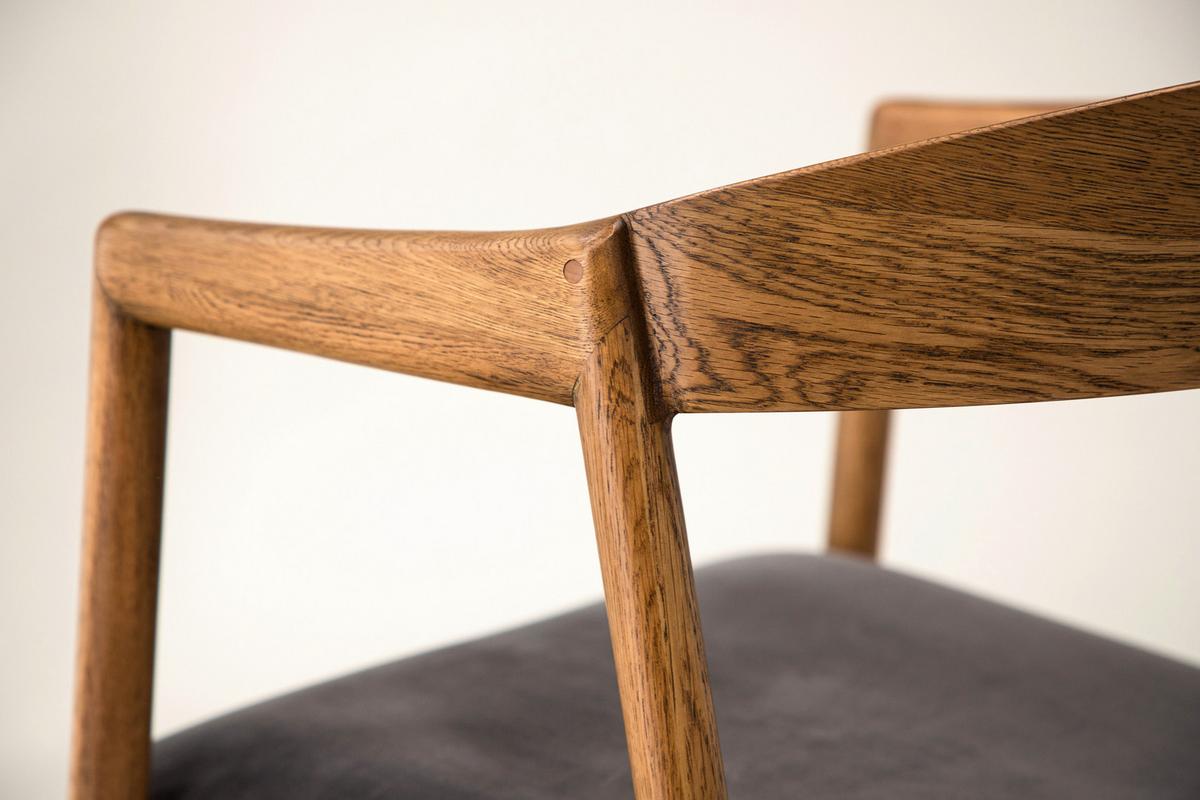 STUHL-SET LÅNGÖN - Braun/Grau, Design, Holz/Textil (53/76,5/56cm) - Livetastic