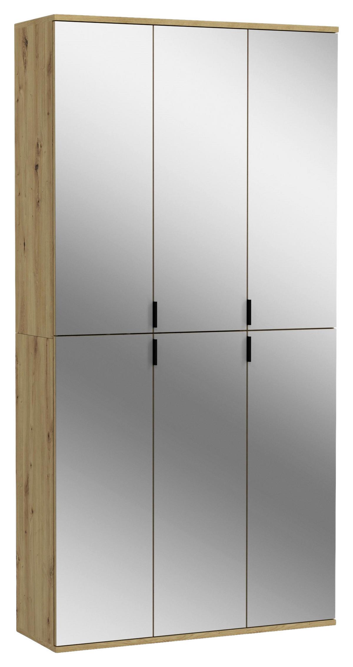 Gaderobenschrank Projekt X ca. 91x193 cm Eiche Artisan - Eichefarben/Grau, KONVENTIONELL, Glas/Holzwerkstoff (91/193/34cm) - MID.YOU