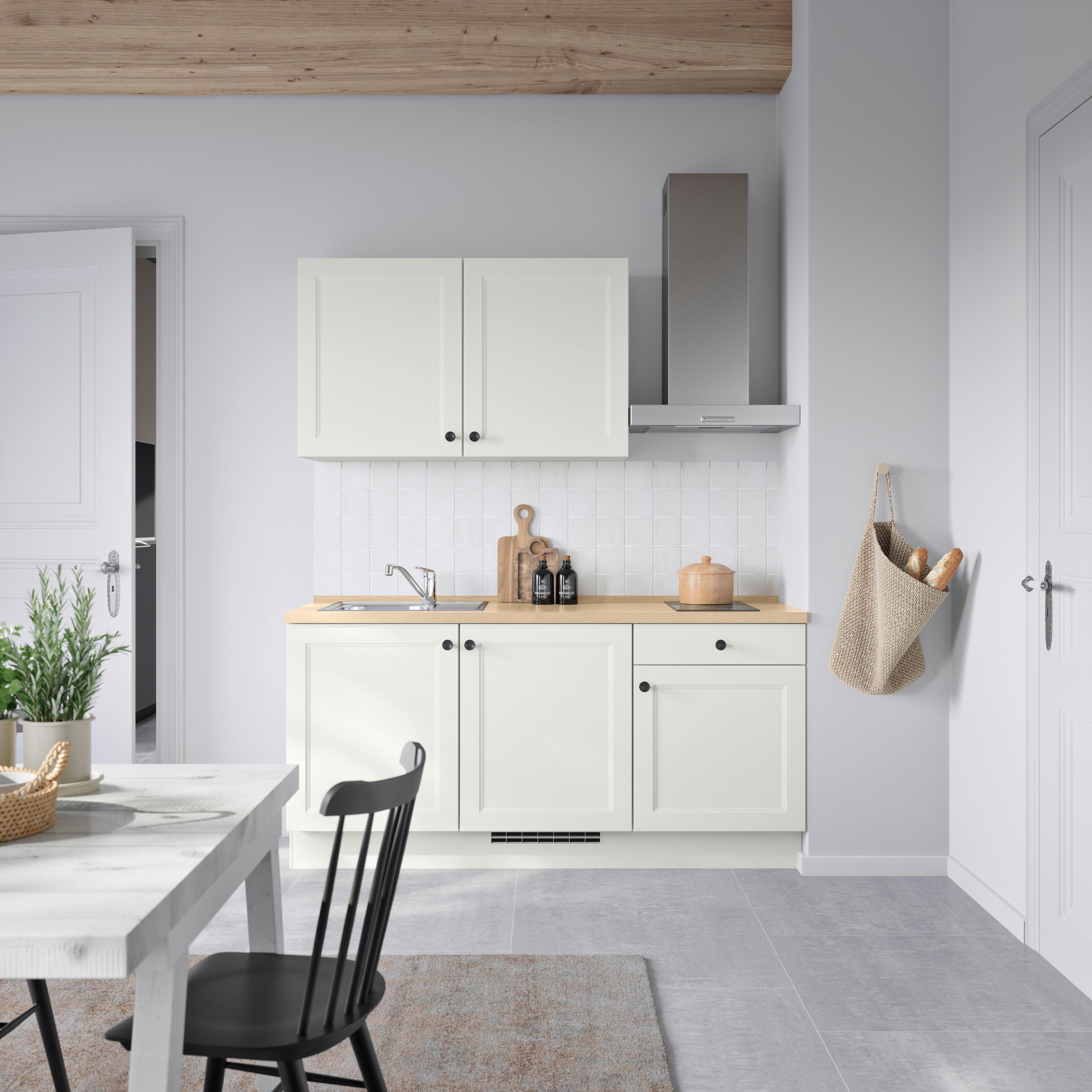 Küchenblock Cascada Low m. Geräten Weiß - Eichefarben/Schwarz, MODERN, Holzwerkstoff/Metall (180cm) - Nobilia