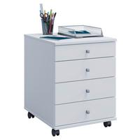 Predalnik Lona Mini, Bela - srebrne barve/bela, Basics, umetna masa/leseni material (42/57/50cm) - MID.YOU