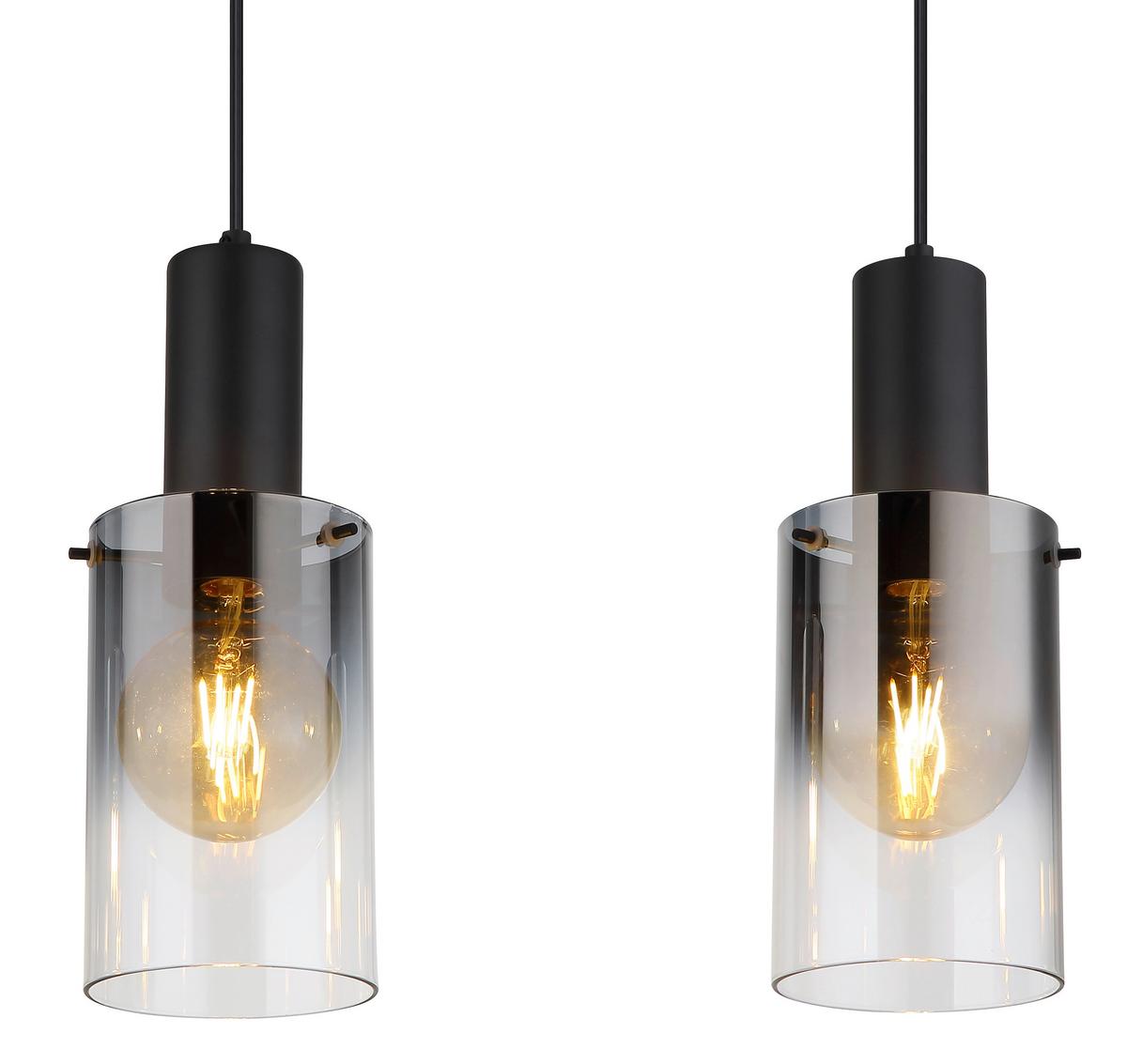LAMPA WISZĄCA 15907-4H - przejrzysty/czarny, Design, tworzywo sztuczne/metal (102,5/12,5/150cm) - Globo