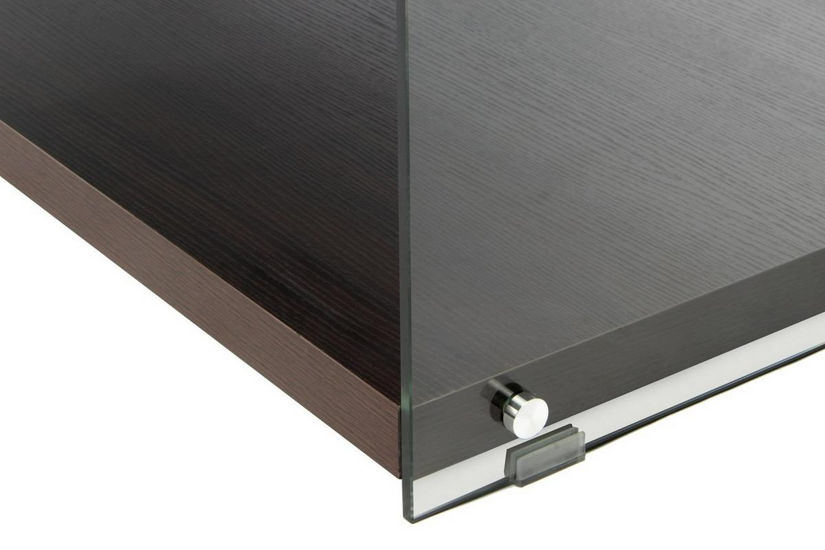 BEISTELLTISCH ELEMENTARY 200 DUNKELBRAUN - Dunkelbraun, Design, Glas/Holz (120/60/45cm) - Kayoom