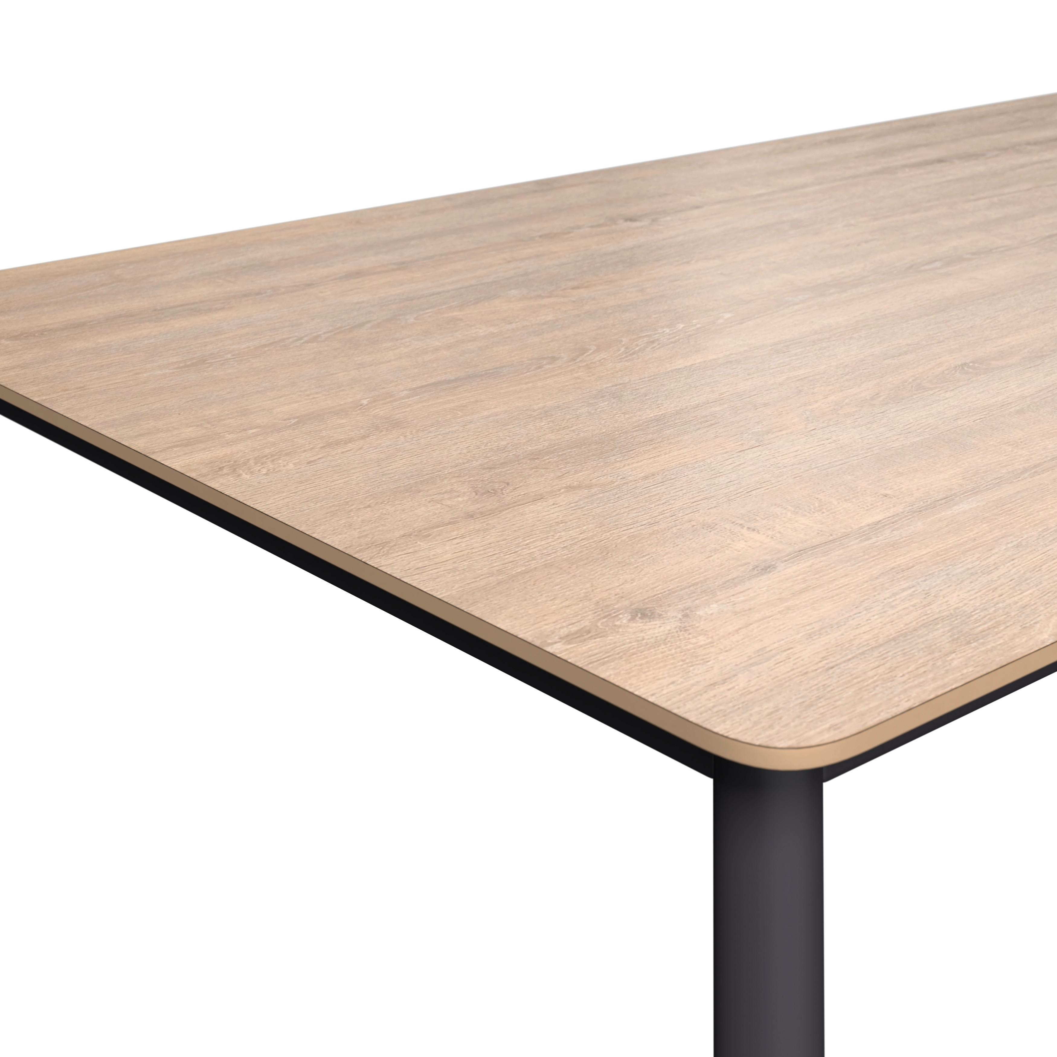 UTEBORD JANNIS - antracit/naturfärgad, Modern, metall/sten (200/100/75cm)
