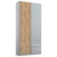 DULAP USI ROTATIVE ALABAMA - gri deschis/stejar Artisan, Modern, material pe bază de lemn (91/229/54cm)