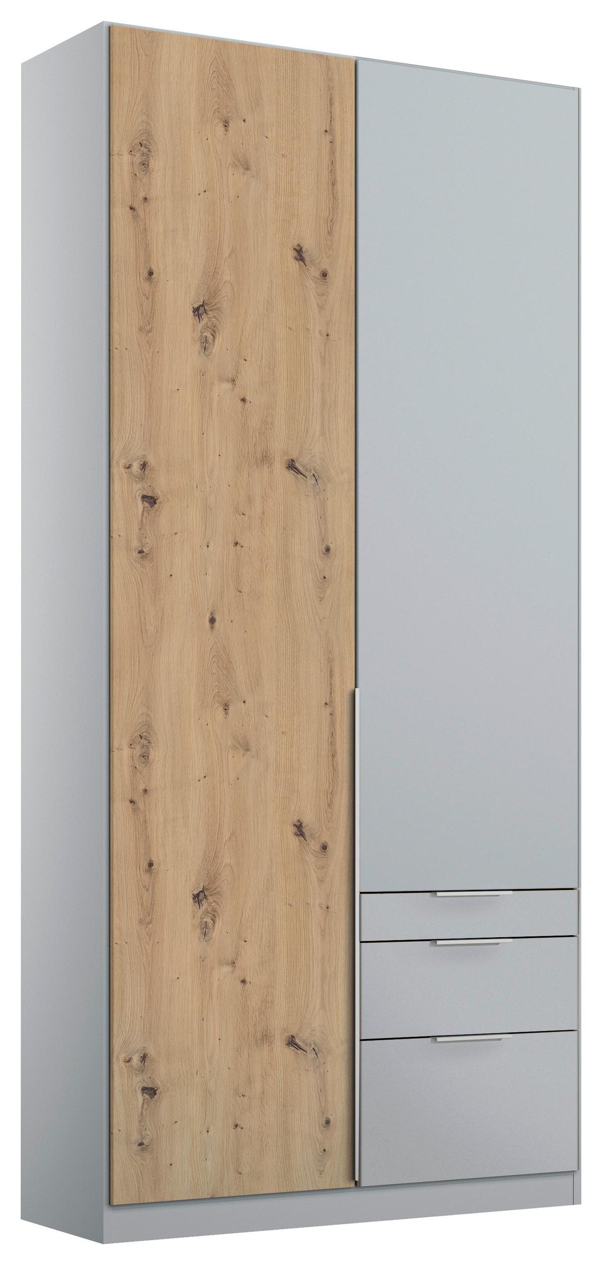 DULAP USI ROTATIVE ALABAMA - gri deschis/stejar Artisan, Modern, material pe bază de lemn (91/229/54cm)