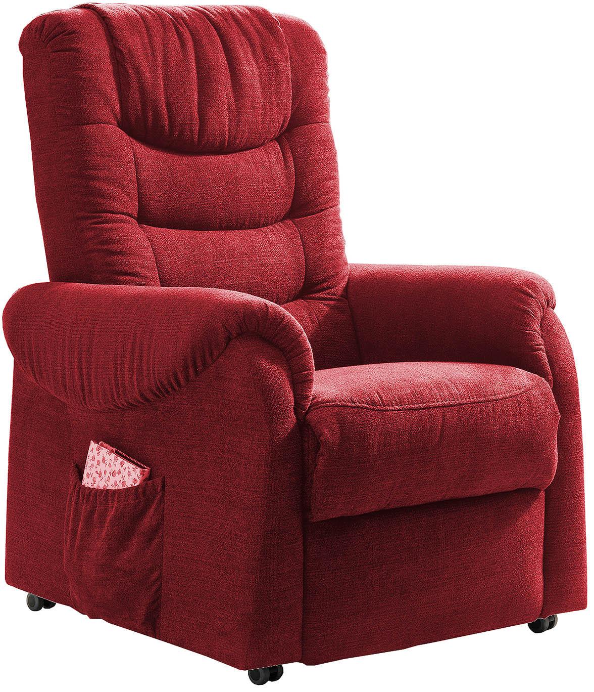 Fernsehsessel Nino Rot Nylon/Struktur - Dunkelgrün/Rot, Design, Holz/Kunststoff (76/106/94cm) - Livetastic