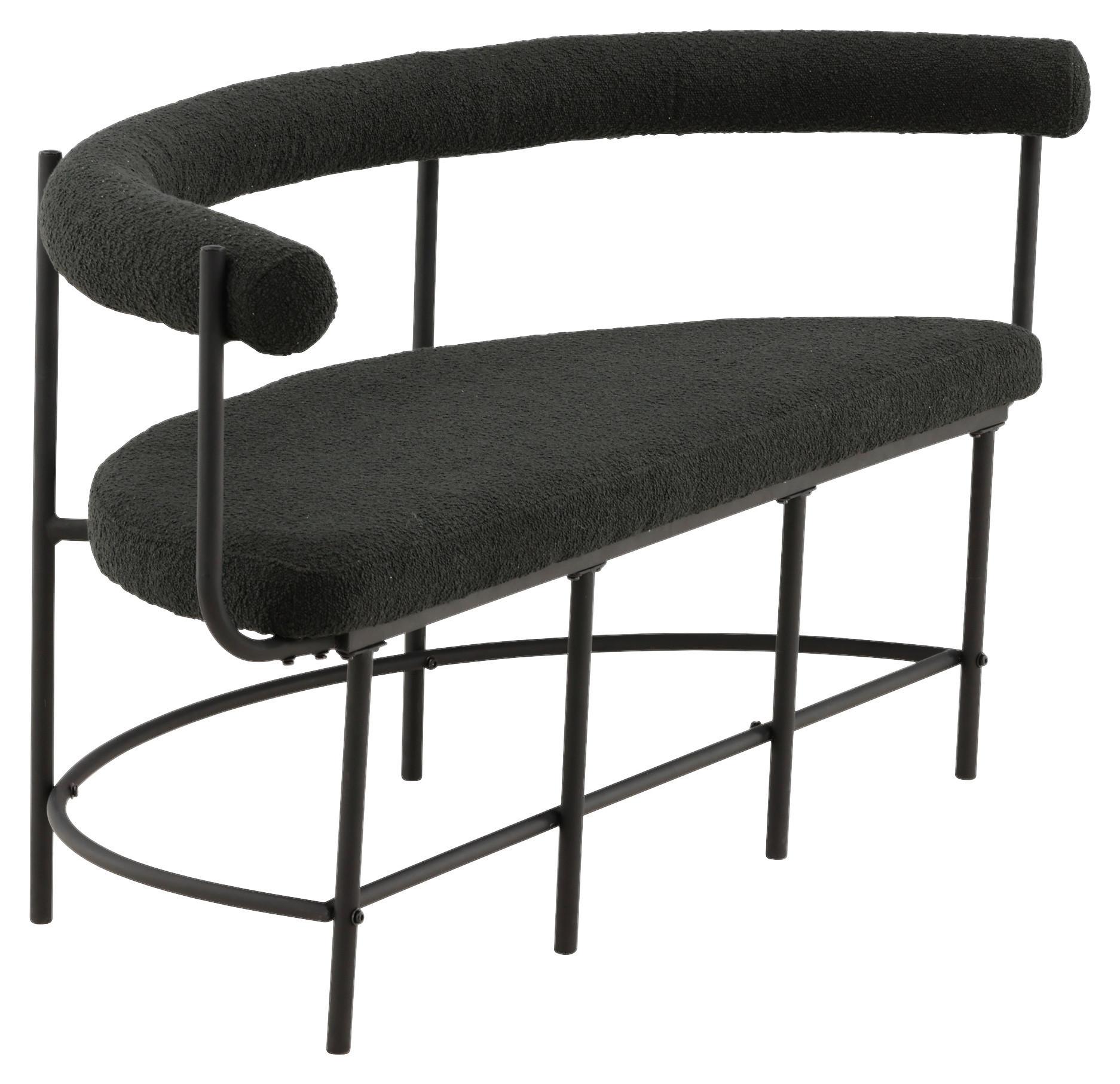 SITZBANK STALLHAGEN - Schwarz, Design, Textil/Metall (165/75/51cm) - Livetastic