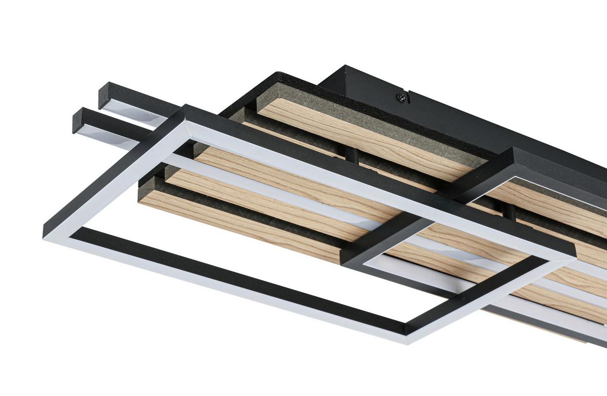 LAMPA SUFITOWA LED LONG BEACH *SBN* - kolor dębowy/czarny, Natur, materiał drewnopochodny/tworzywo sztuczne (65/26,5/9cm) - Novel