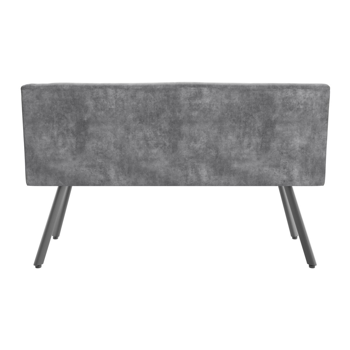 Klop Milos, Siva - siva/črna, Moderno, kovina/tekstil (140/85/60cm)